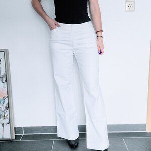White House Black Market Bright White Wide Leg Trousers
